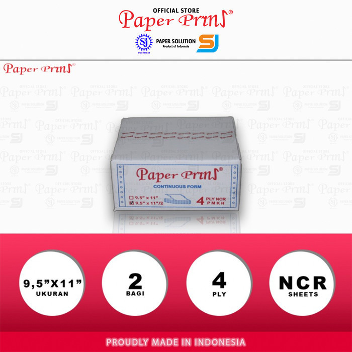 

✨BISA COD✨ -Paperpryns Kertas Continuous Form 4PLY NCR PRS 9,5" x 11"/2 (Bagi 2)