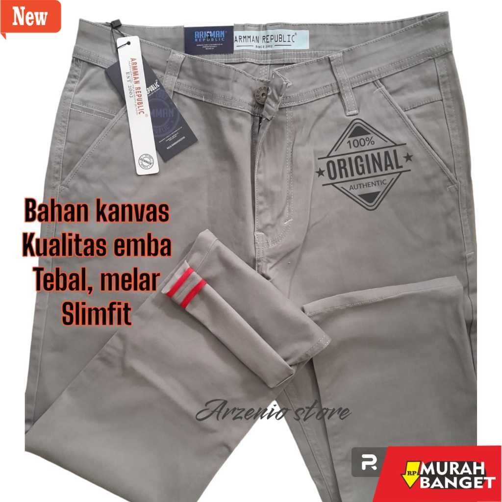 Denim Panjang Pria Celana Panjang Pria Chino Model Strect Melar Bahan Kanvas Kualitas Emba Premium O