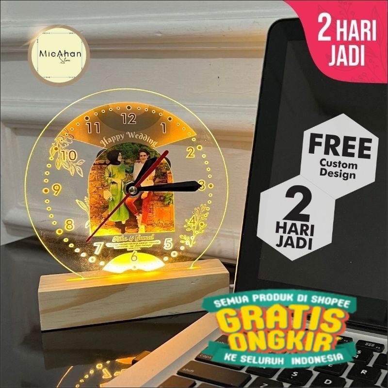 Hampers Jam Acrylic Kado Ulang Tahun Cewek Giftbox Custom Foto Murah Hadiah Anniversary Ultah Pacar 