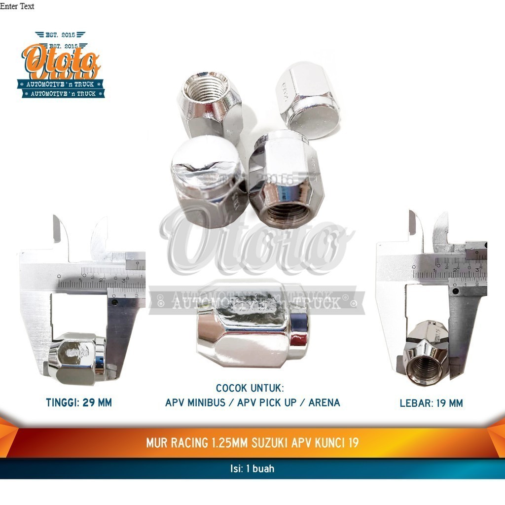 Mur Racing Mur Radial Baut Roda 1.25mm untuk APV Minibus/Pickup/Arena