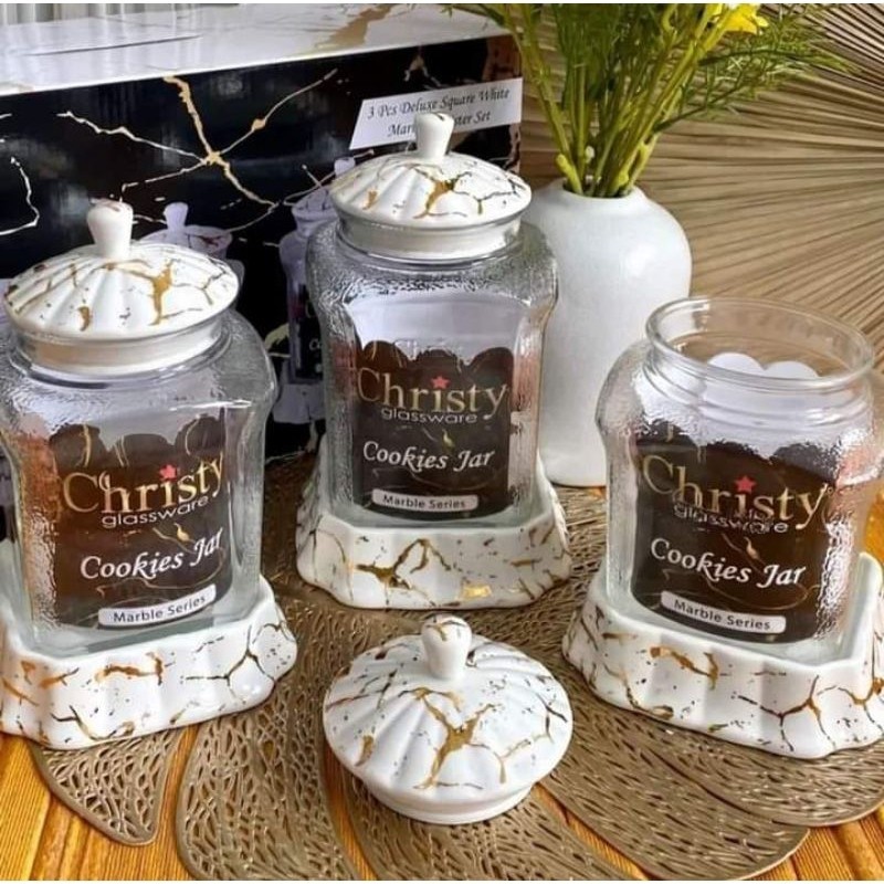 Toples Kaca Fiorenza / Christy Marble Set 3 Pcs Original// PRODUK MURAH PROMO SALE