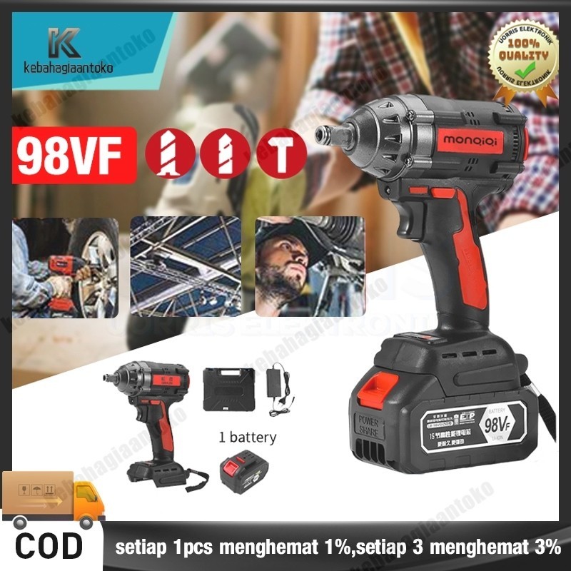 98Vf impact baterai torsi besar impek pembuka baut motor/mobil mesin impact wrench murah inpek cas p