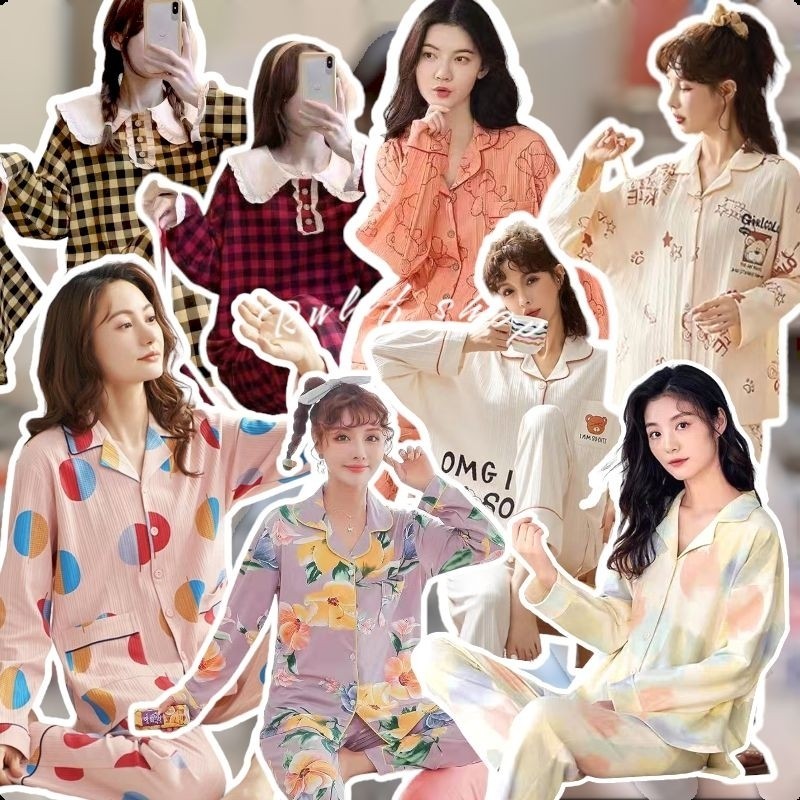 SETCEL PIYAMA SET PAKAIAN BAJU TIDUR WANITA DEWASA PP KATUN IMPORT KANCING BUSUI FASHION WANITA LENG