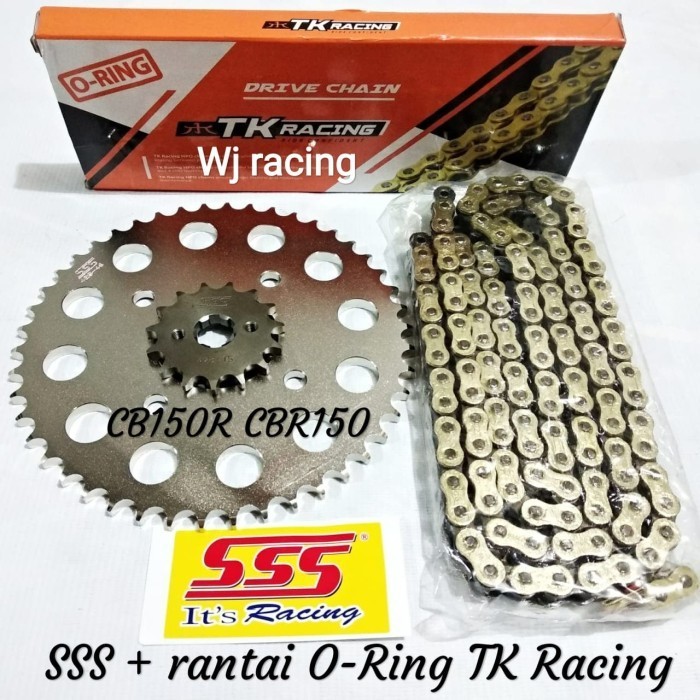 Gear Set SSS CB150R / CBR150 + rantai O-Ring GOLD TK Racing 428 HPO - 14, 42