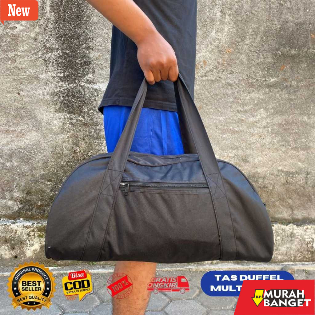 tas jinjing wanita Tas duffle Traveling Travel Bag Gym Olahraga Jinjing Hitam Polos Pria Wanita