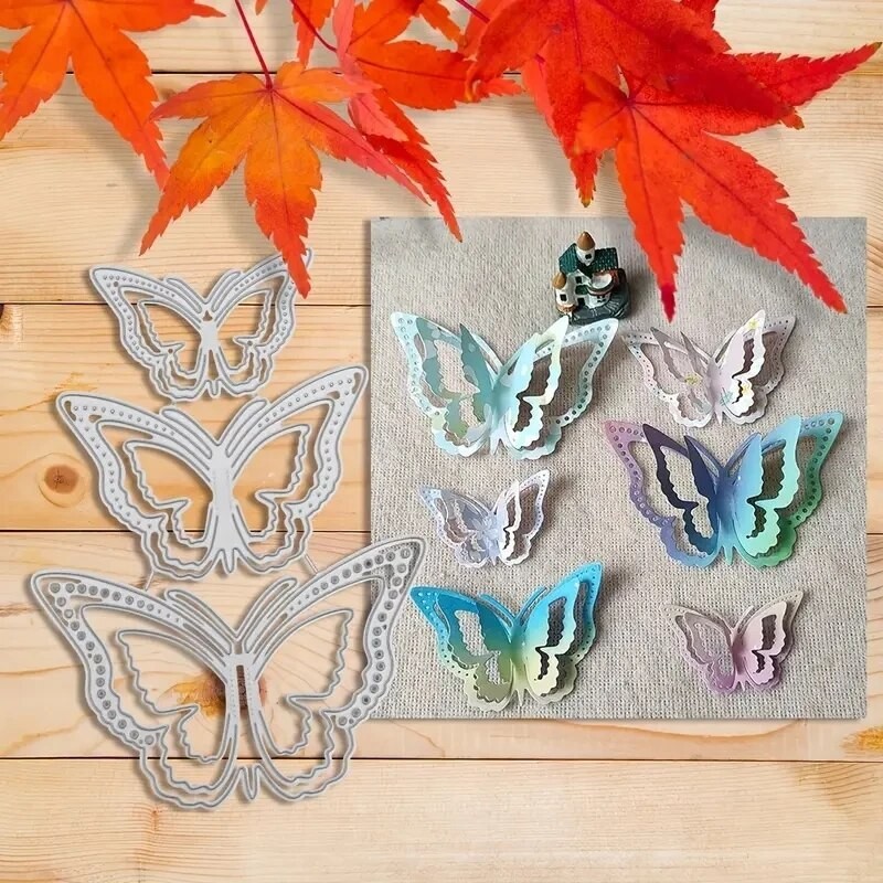 

Butterfly Tufted Bamboo Dragonfly Magritte Flowers Metal Cutting Dies Stencils For DIY Scrapbooking