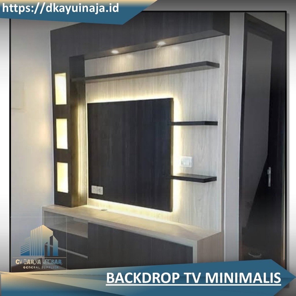 partisi penyekat ruangan dan backdrop TV kayu hpl ukutan 90cm x 270cm backdrop TV ukuran 200 x 200