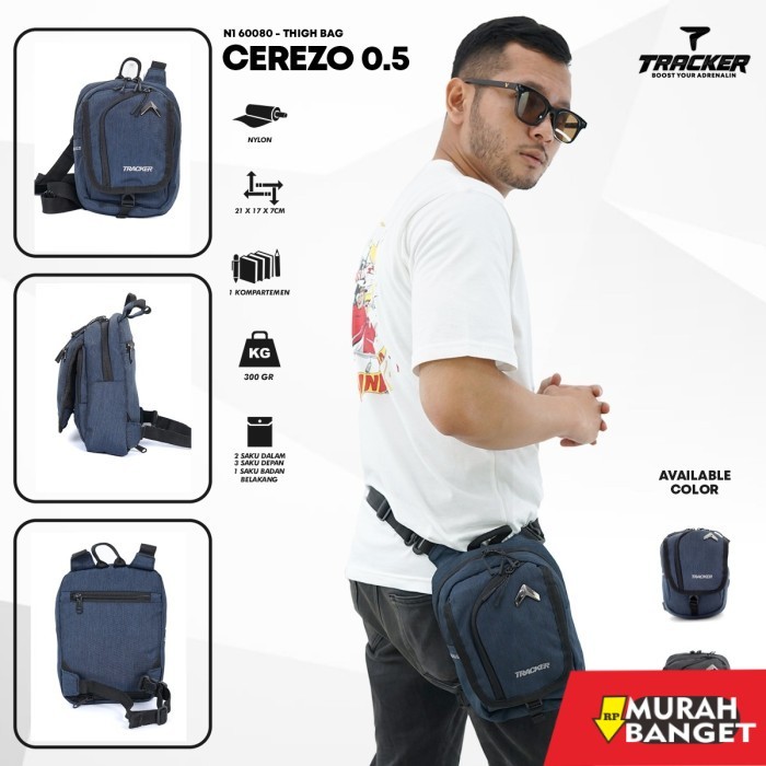 tas selempang pria kekinian Tas Paha Selempang Pria Tracker Cerezo 0.5 - Hitam