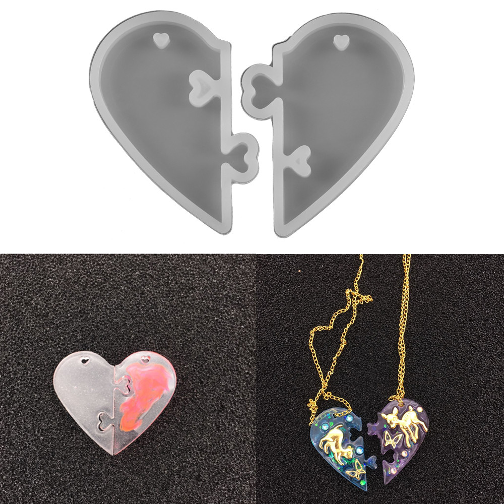 

1 Set Heart locks for Lovers Pendant Liquid Silicone Mold Charms Pendant Molds for DIY Epoxy Resin Mould Jewelry Making Tools