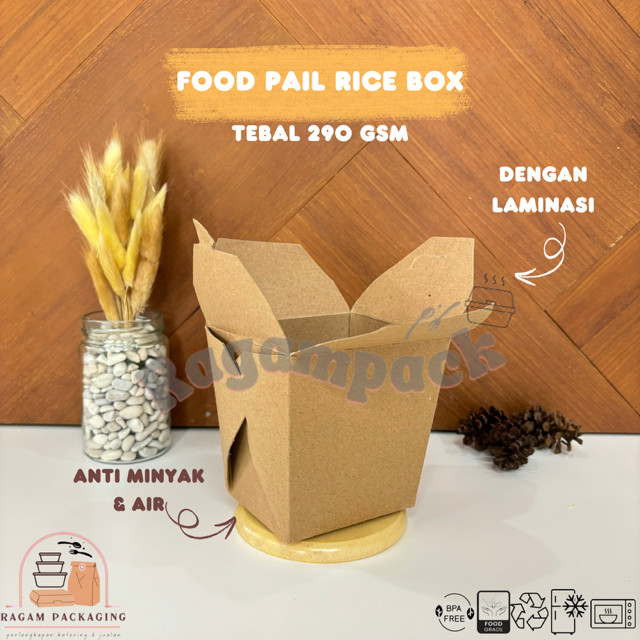 Kotak Nasi Model Kekinian Model Street Food  Kraft LAMINASI / Rice Box Take away / Lunch Box Street 