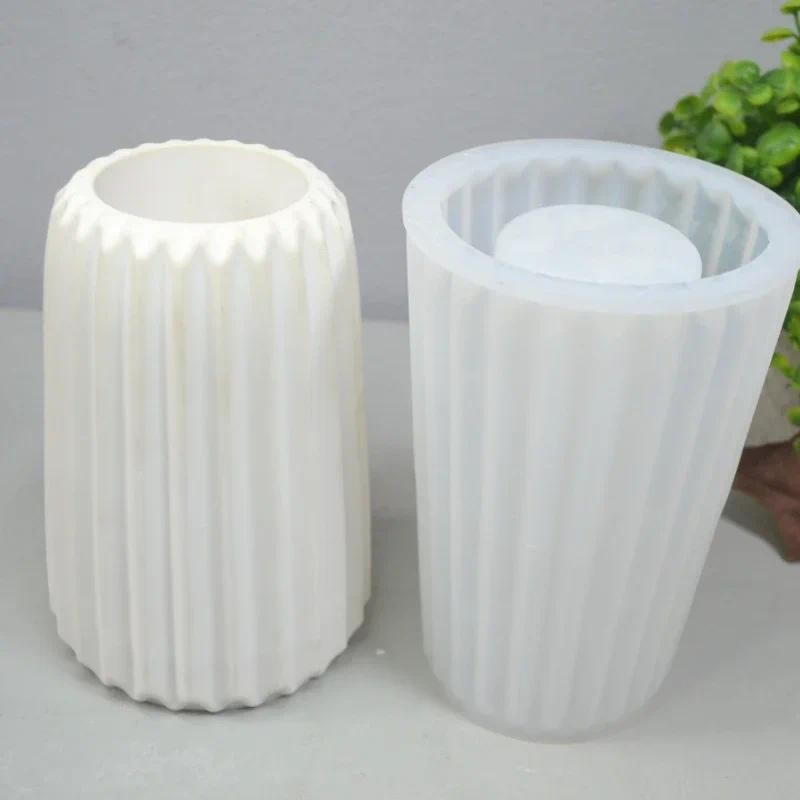 

Silicone Mold for Striped Vase Vase Pot Plaster Cement Mould Home Decoration Moulds Home Decoration
