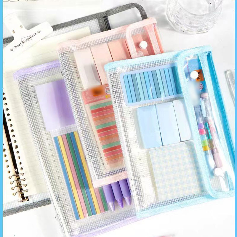 

A5/B5 Loose Binder Zipper Binders Pockets Waterproof PVC Transparent Envelopes Loose Leaf Bags Pouch Document Filing