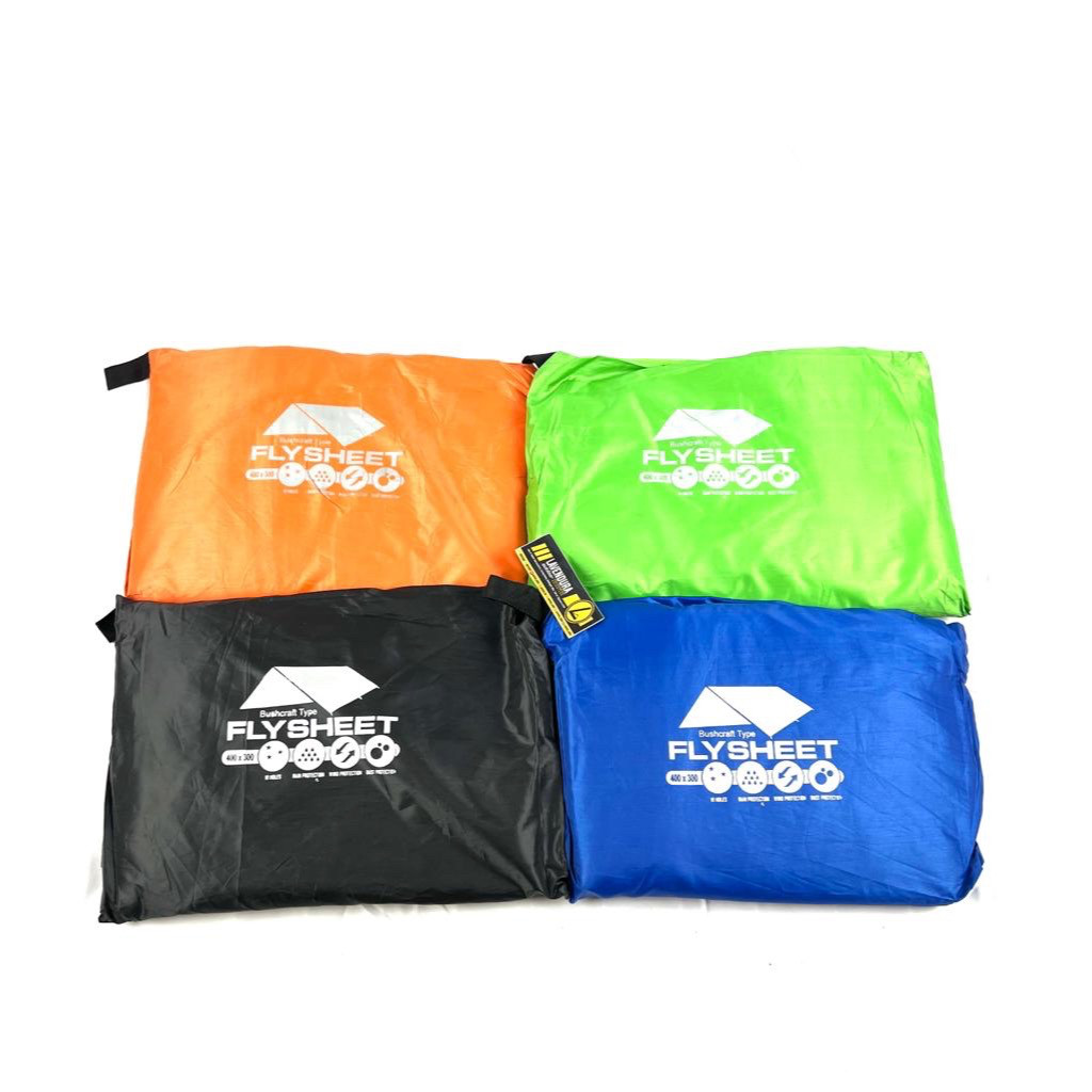 Flysheet 3x4 m layer tenda waterproof camping outdoor hiking fly sheet outer tenda bivak 3x4m