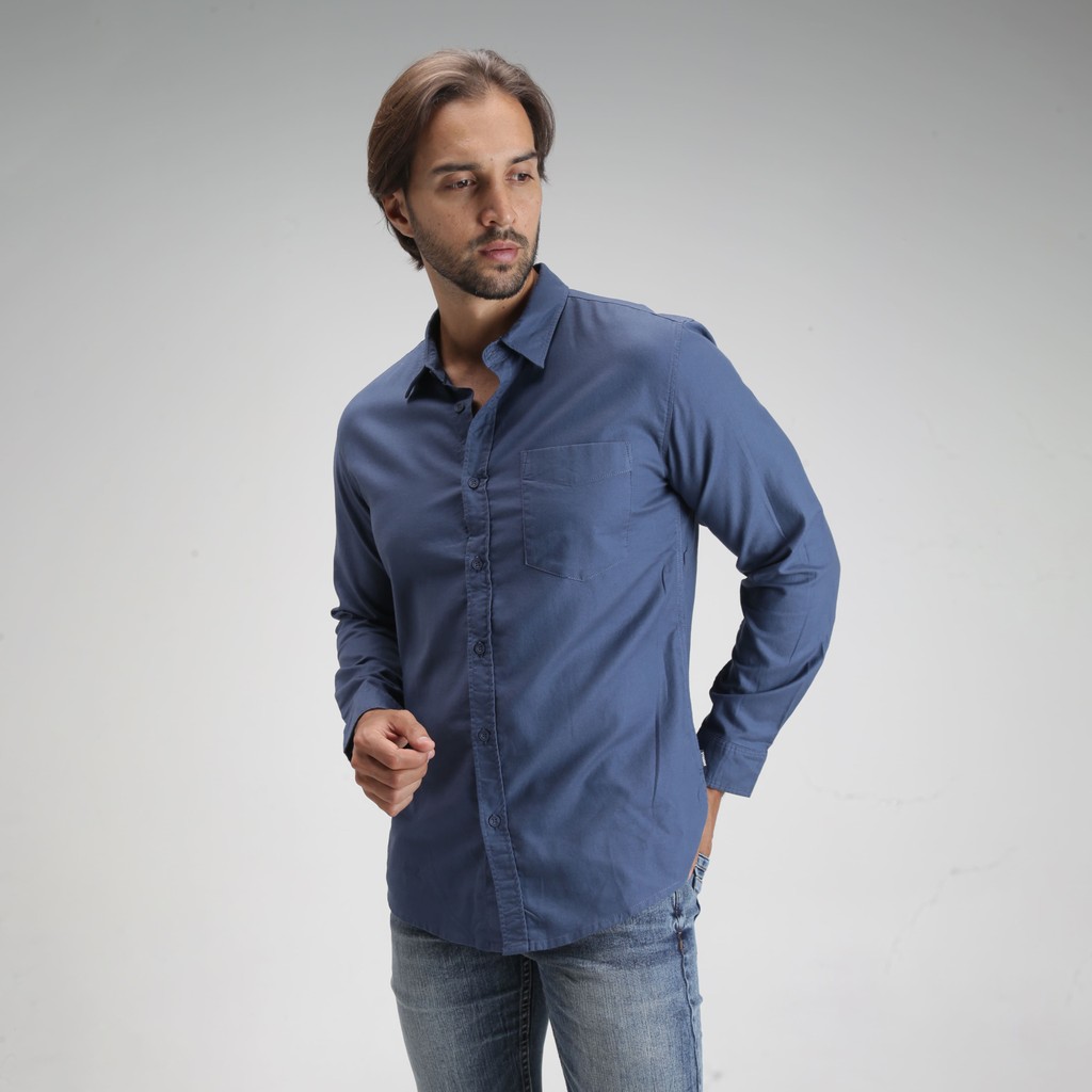 GABRIELLE KEMEJA POLOS LENGAN PANJANG REGULAR FIT BBAC492C1024