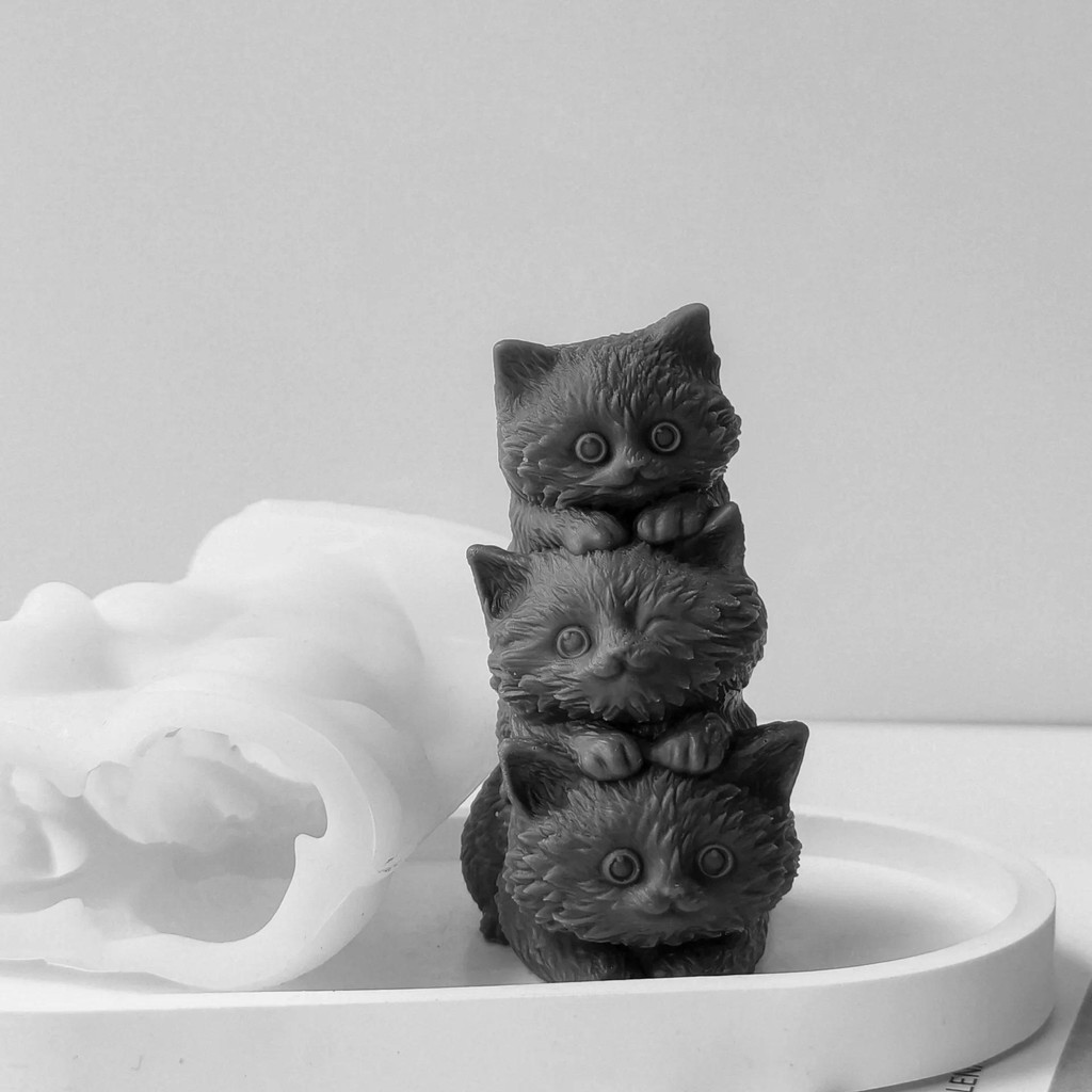 

Kitten Candle Silicone Mold Handmade Gifts Cat Plaster Resin Ornaments Mould Soap Candle Making Supplies