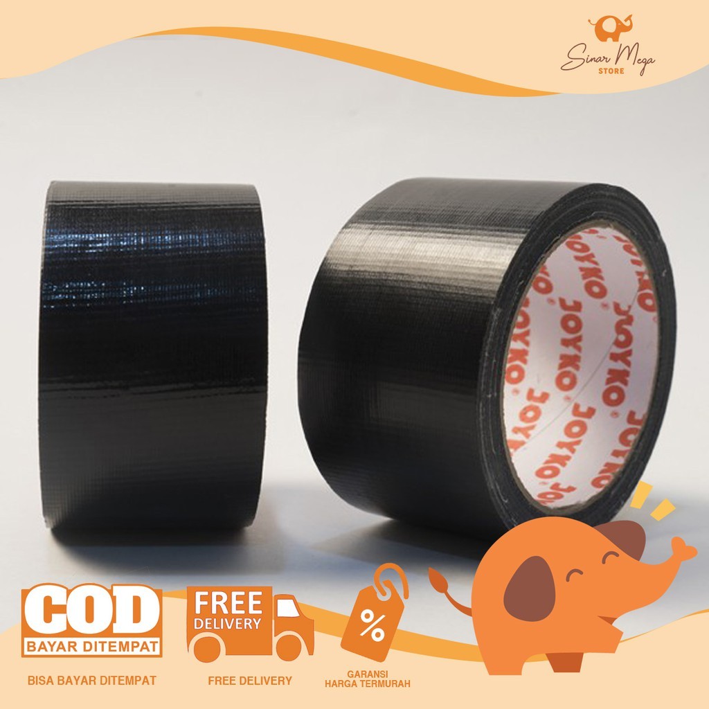 

Joyko Lakban Hitam 48MM x 12M / Bahan Kain Orange Core Murah Berkualitas