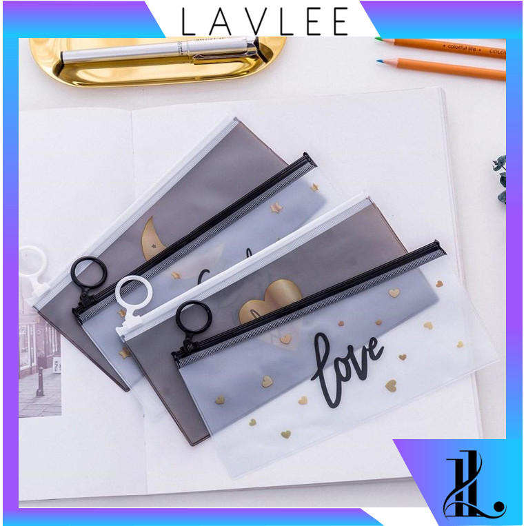 

Lavlee S652 Tempat Pensil Transparan Zip Tempat Kosmetik Zip / Pouch Sleting Transparan Serbaguna