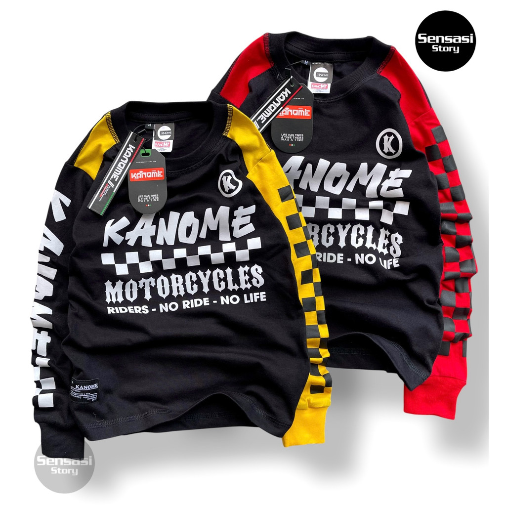 Kanome Baju kaos anak lengan panjang usia 1-12 tahun,baju kaos anak motor
