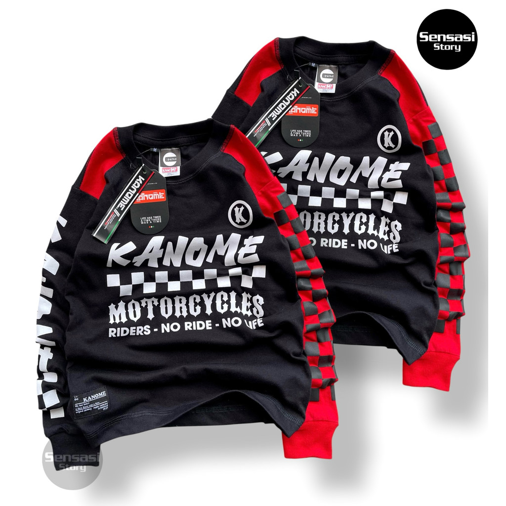 Kanome Baju kaos anak lengan panjang usia 1-12 tahun,baju kaos anak motor