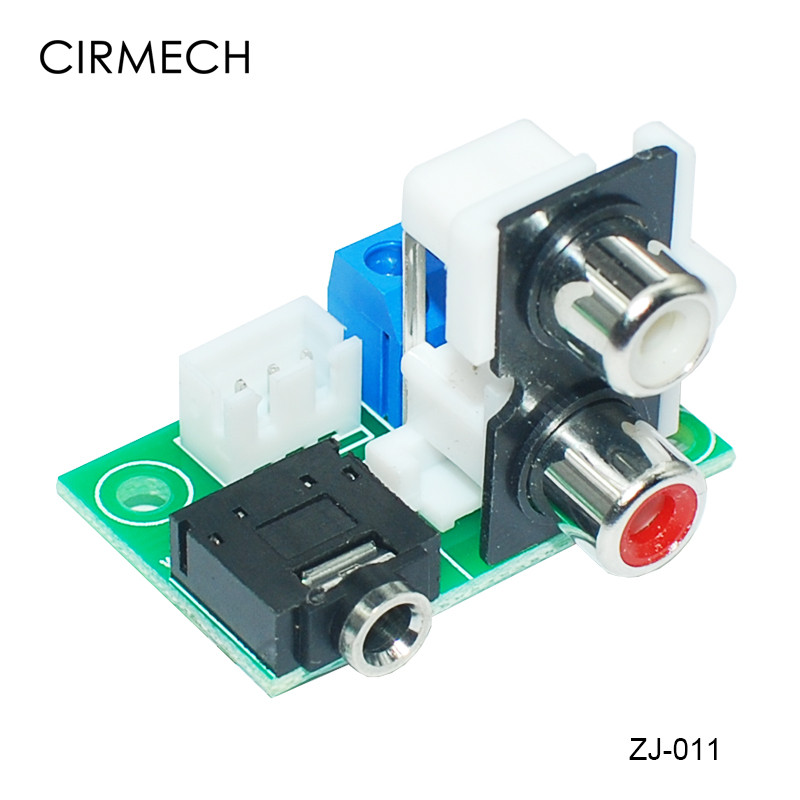 CIRMECH Audio  adapter earphone Jack 3.5 mm Audio Socket PCB Adapter to 2.54 mm RCA to 3pin