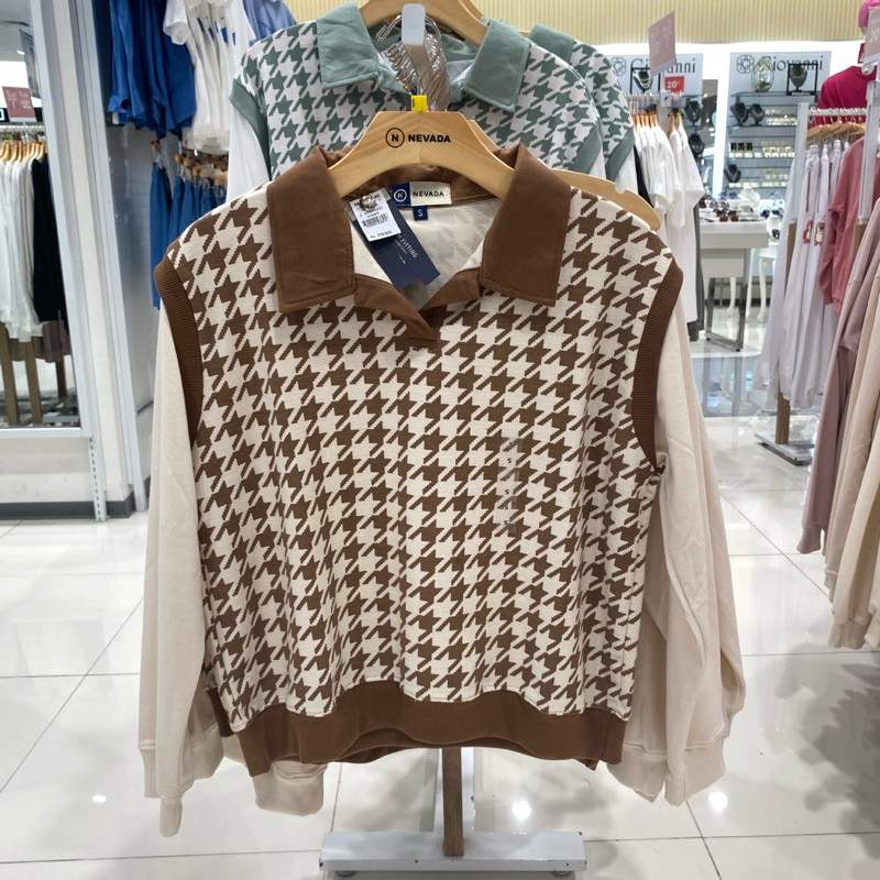 Nevada x Disney - Atasan Sweater Kerah Motif Etnic Korean Style Size S-XL