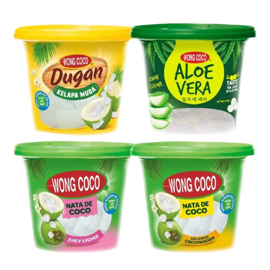 

Wong Coco Nata de Coco Bucket Slice Bite Aloe Vera 1kg Siap Saji