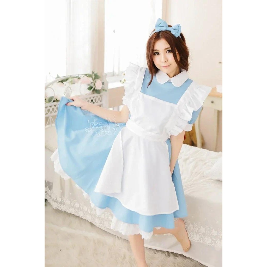 Maid Outfit Maid Outfit Lolita Clothes  Gothic Lolita New Alice in Wonderland Blue Light Tone Lolita
