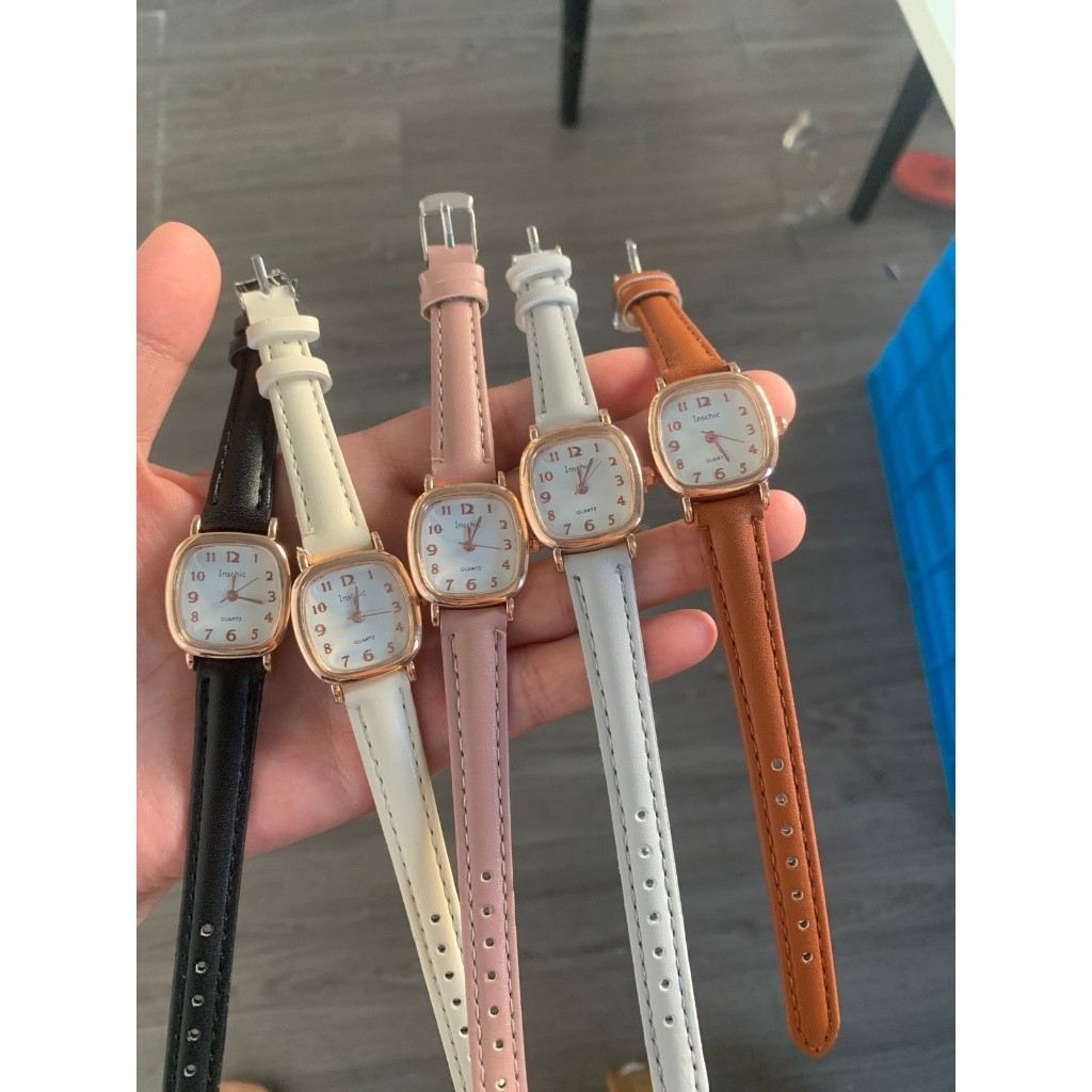 Jam Tangan Wanita Kecil Kulit KC-808 Quartz Strap PU Analog Bisa Couple Promo Harga Murah Grosir