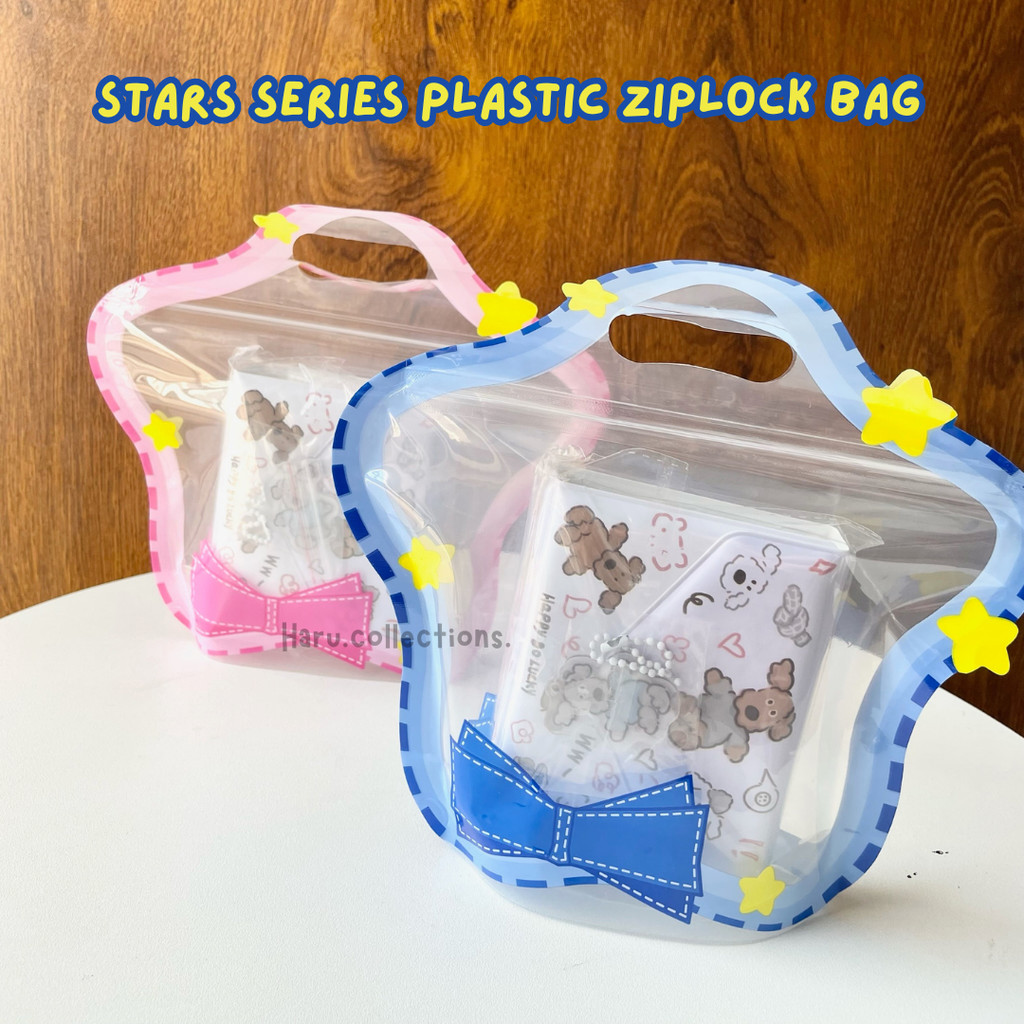 

[HARU] 22x22cm Stars Series Ziplock Bag Zipper Bag Packaging Kemasan Plastik Klip Tempat Penyimpanan