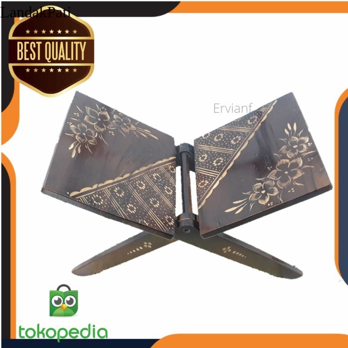 

Tempat baca al quran/rekal kayu jati ukir cukit Termurah