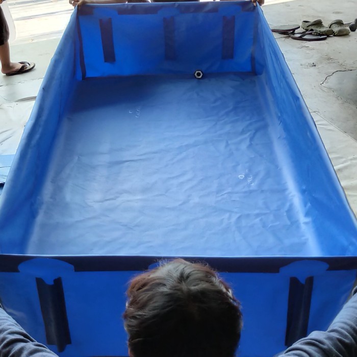 terpal kolam ukr 3x2x1 berselot paralon bhn PVC orchid