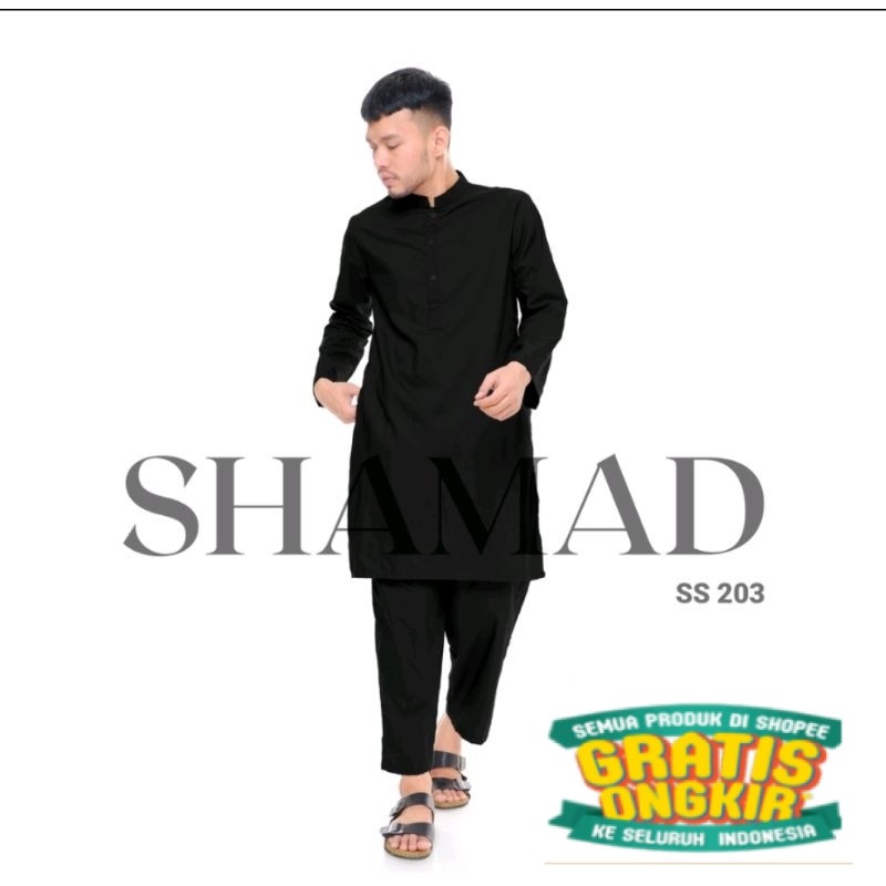 SS 203 Gamis Pria Setelan Pakistan Modern/ Hijau sage lumut army ijo