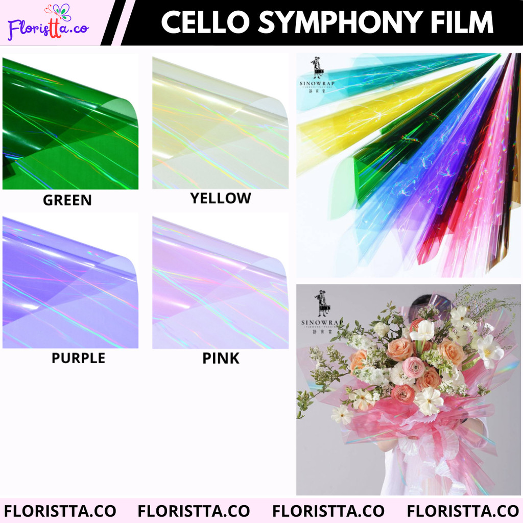 

(PACK 15 lembar) Cellophane Symphony Film Flower Wrapping Kertas Buket Pelangi