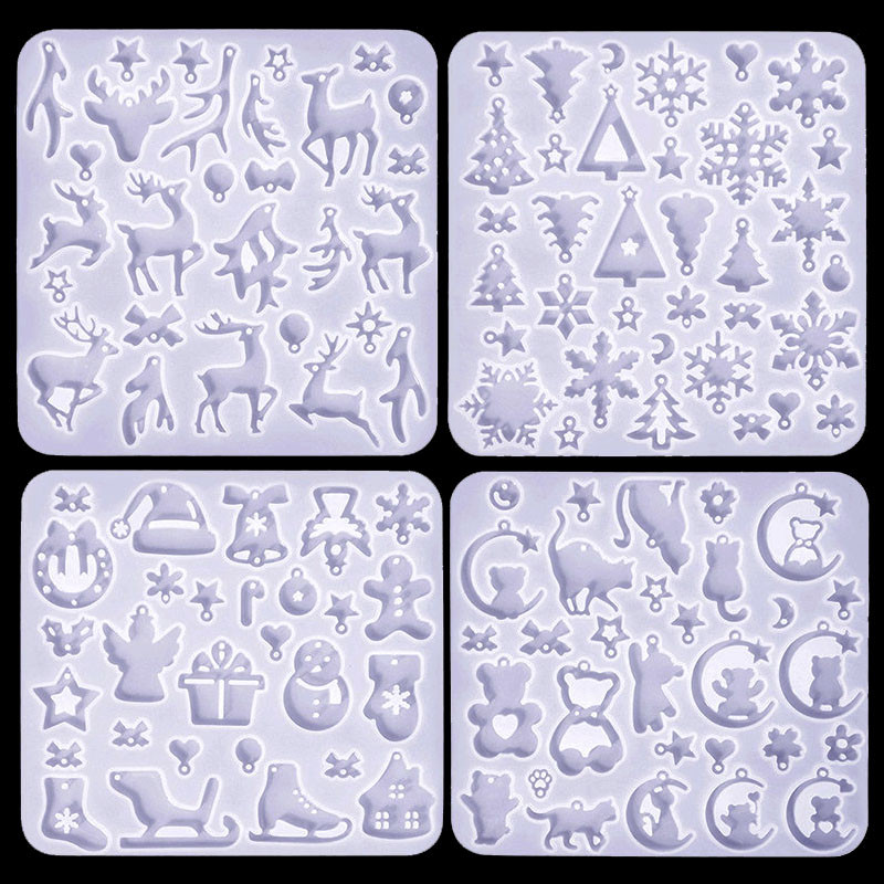 

Resin Earring Molds Tree Snowflake Elk Silicone Jewelry Pendant Mold for DIY Jewelry Earrings Resin Art Craft Keychain
