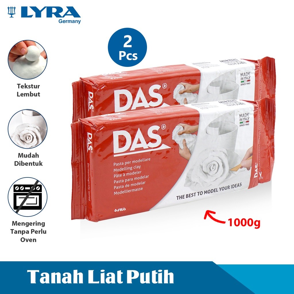 KT57UY Das Tanah Liat Prakarya Combo 2 Pcs 1 Kg Das Modeling Material Clay Kering Tanpa Oven 387500