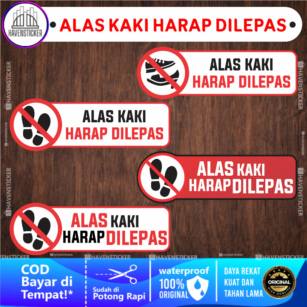 

Stiker Vinyl Petunjuk Alas Kaki Harap Dilepas Laminasi Kilat