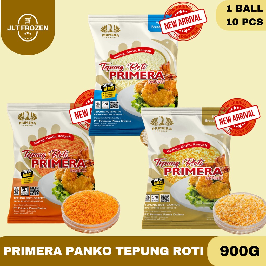 

Primera Panko Tepung Roti / Bread Crumbs / Tepung Panir Mix [ Campur ] / White [ Putih ] Kemasan 900g 1 Ball / 10 Pcs