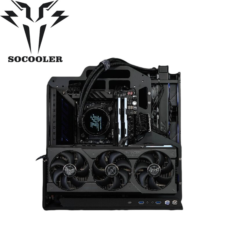 Socooler Case Computer Gaming Widened Aviation Aluminum Computer Cases Atx Diy Gaming Computer Case 