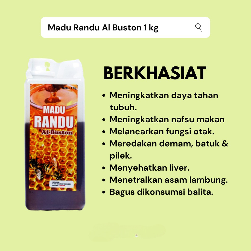 

Al Buston Madu Randu Murni Asli 1kg
