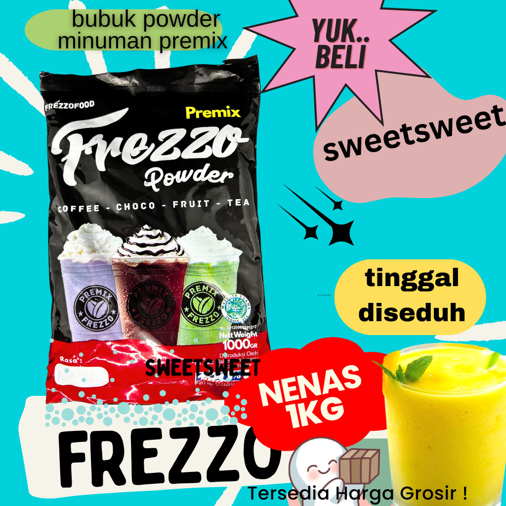 

Sweetsweet Frezzo Boba Powder Drink | Minuman rasa Nenas 1 kg {Bisa COD Dan Grosir}