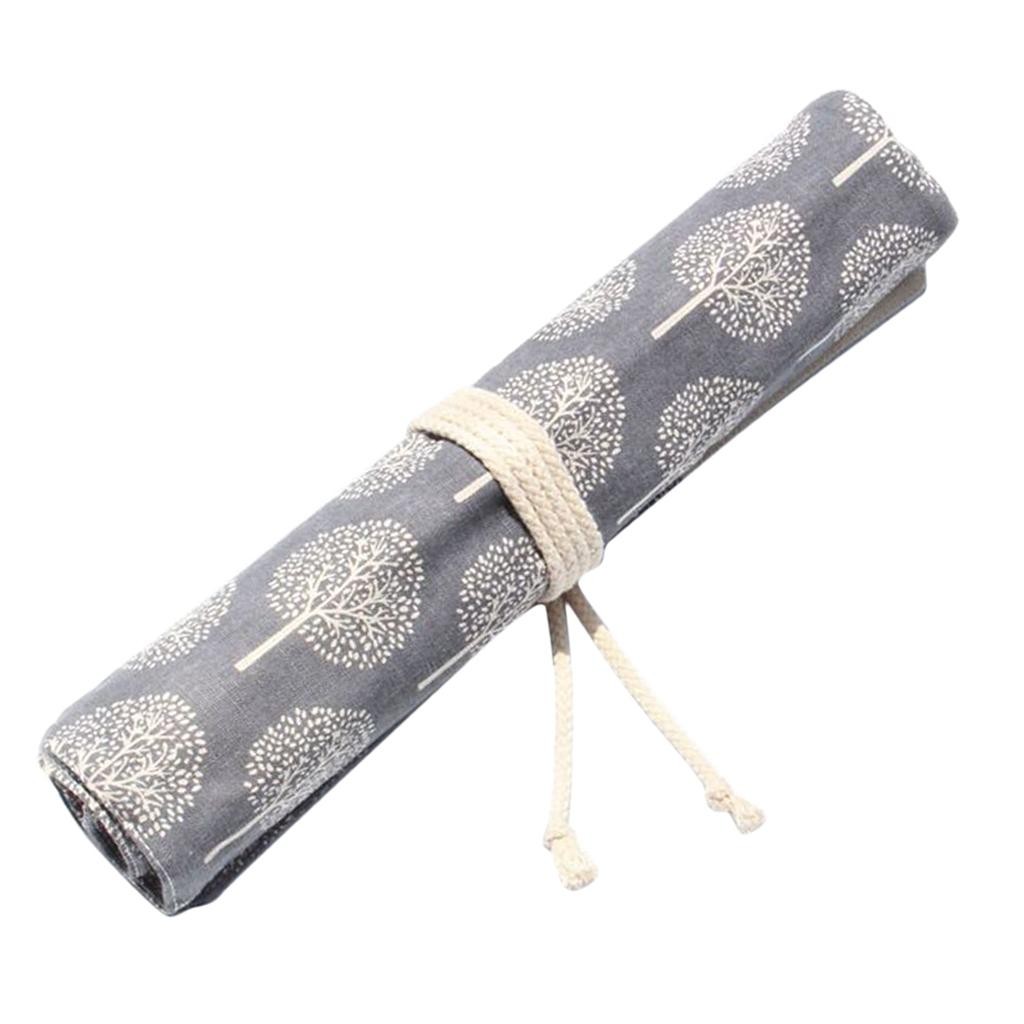 

Chinese Style Roll-up Canvas Paint Brush Storage Case Pouch Bag