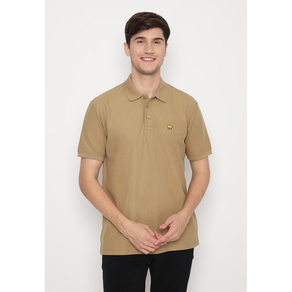 Jack Nicklaus Scotts Polo Shirt Pria Regular Fit Khaki