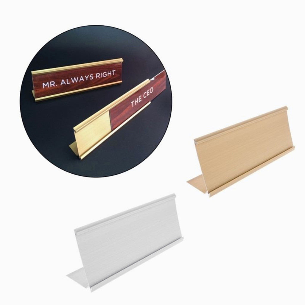 

6*18CM Papan nama slot kartu aluminium Holder Kartu Nama Tampilan Kartu Meja Yang Dapat Diganti Dudukan tampilan desktop profesional