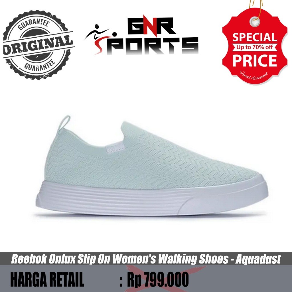 Sepatu Reebok Onlux Slip On Women's Walking Shoes - Aquadust  Original 100%