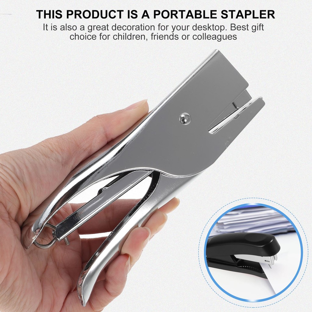 

Metal Plier Stapler Hand Grip Standard Plier Stapler Save Effort Stapler Without Stitching Needle School Company Office Supply