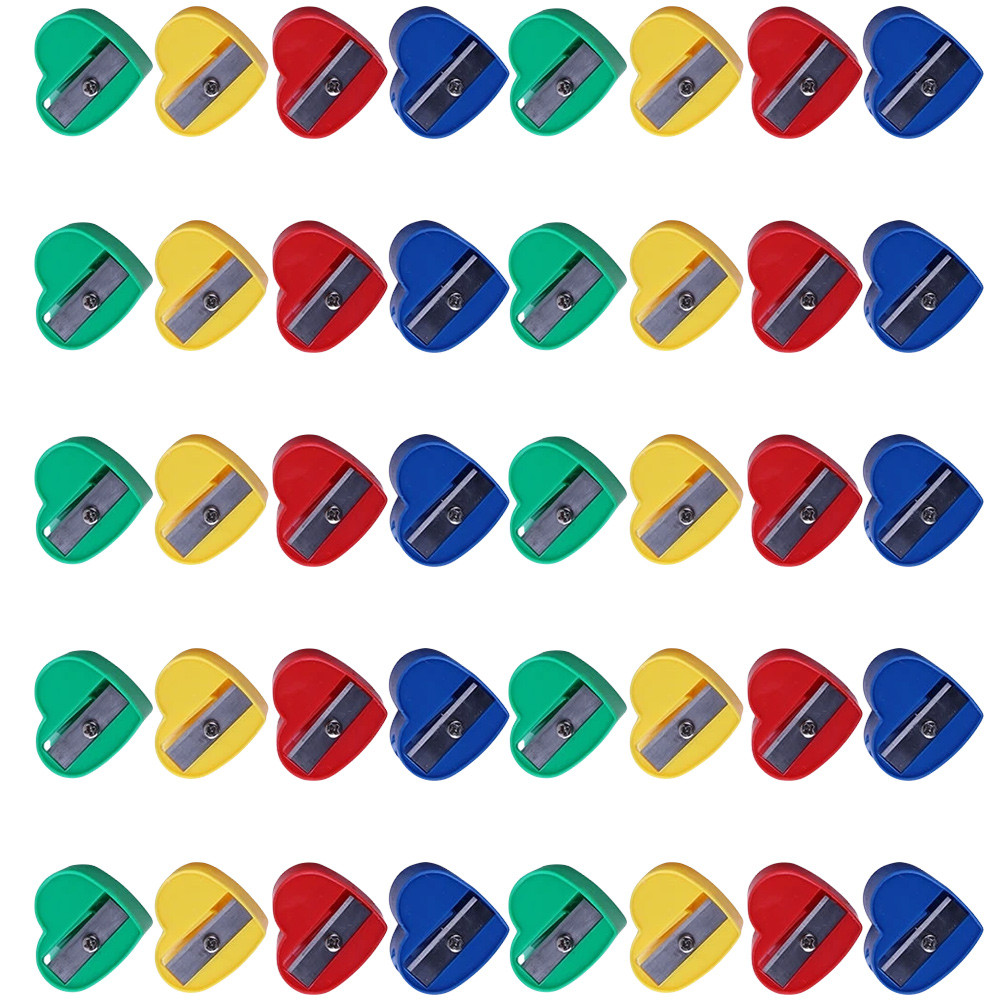 

40 Pcs Pencil Sharpener School Supplies Carpenter Gift Small Handheld Kids Stationery Crayon Modeling Sharping Tools