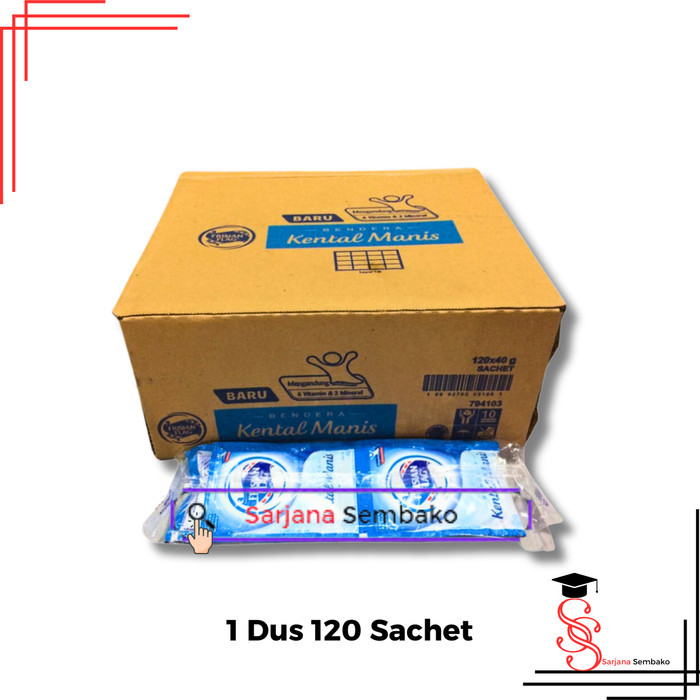 

Frisian Flag Susu Kental Manis Putih - 1 Dus 120 Sachet