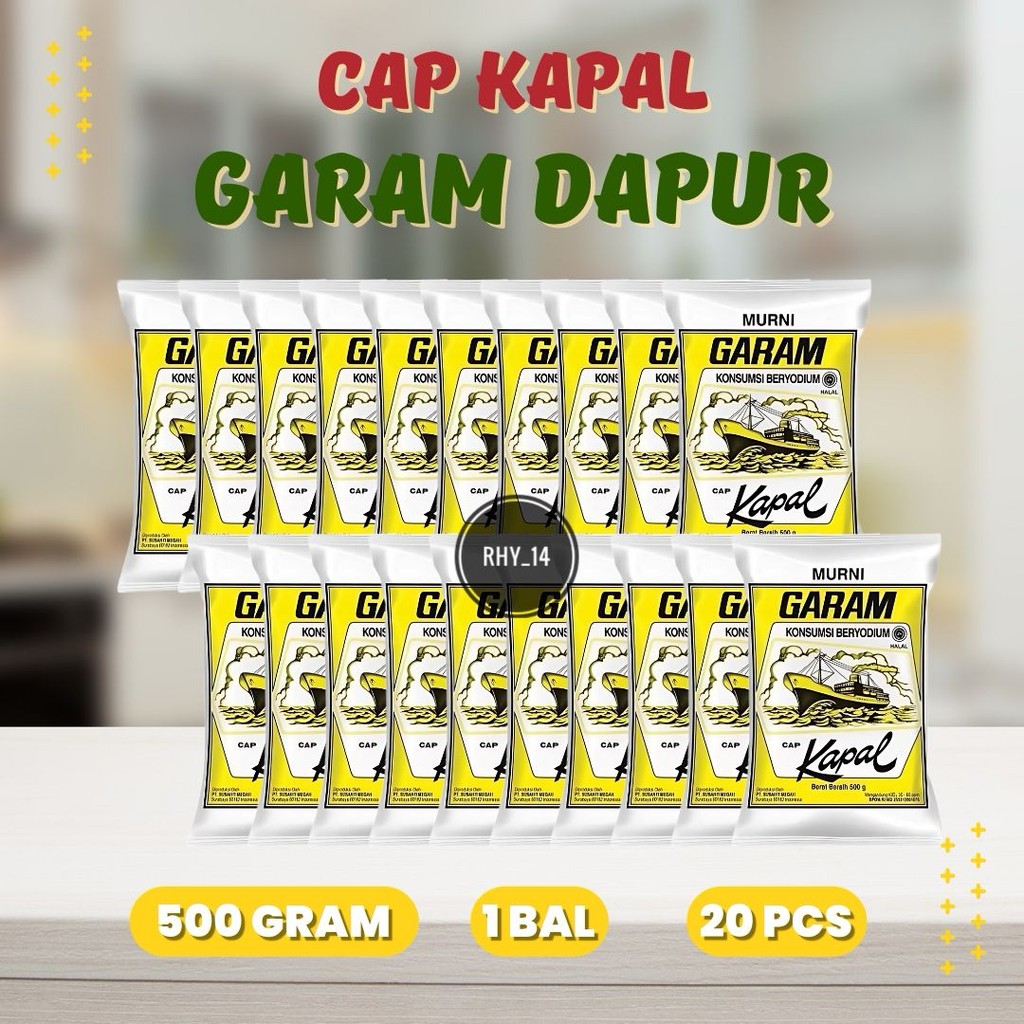 

GARAM Cap KAPAL 250gr/500gr (1 Bal) / Garam Konsumsi