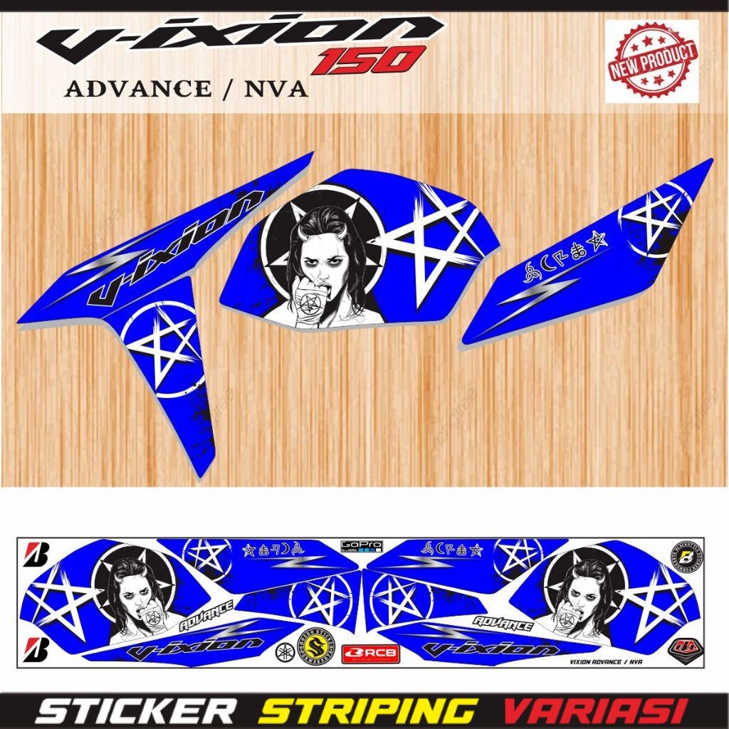 STIKER LIS MOTOR VIXION ADVANCE NVA 150 STRIPING VIXION STIKER LIS