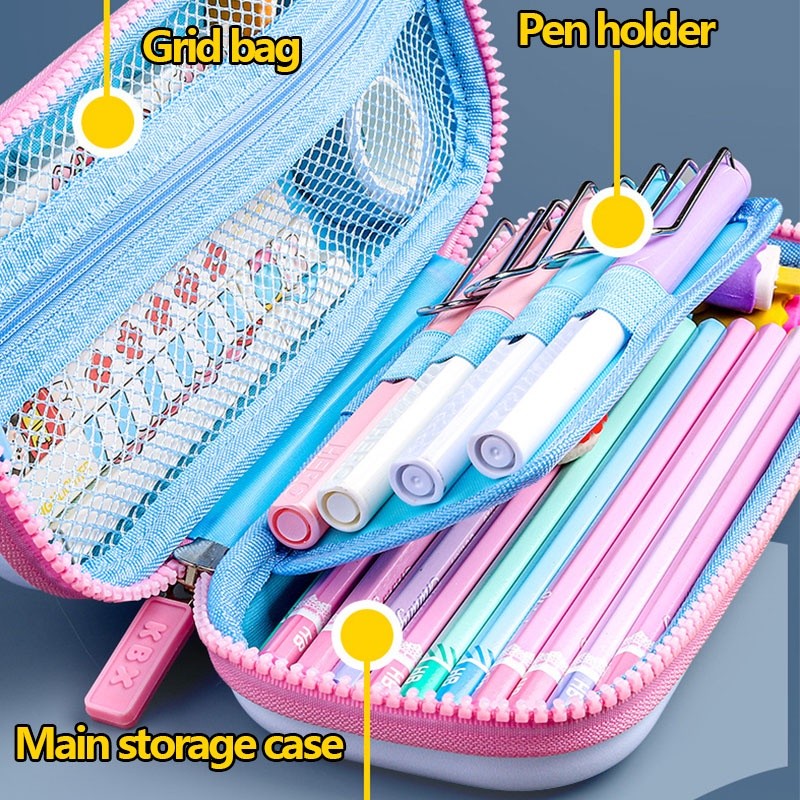 

【Dotding】Tempat pensil kawaii tempat pensil 3D Stereo kapasitas besar lembut penutup tahan air kantong pensil tas alat tulis organizer perlengkapan sekolah A566